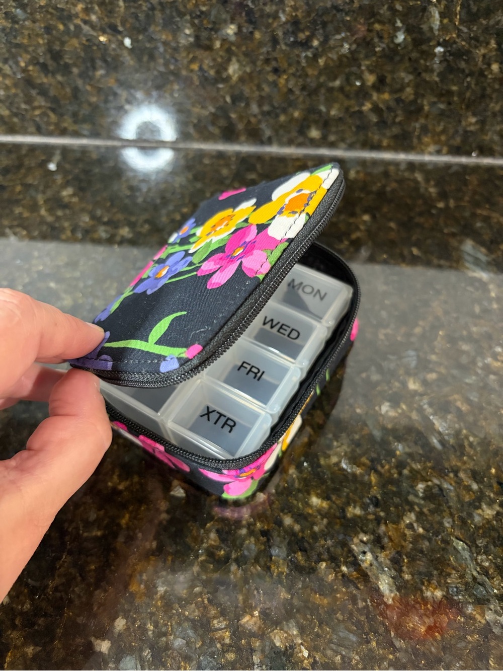 VERA BRADLEY Travel Pill Case in Retired Wildflower Garden